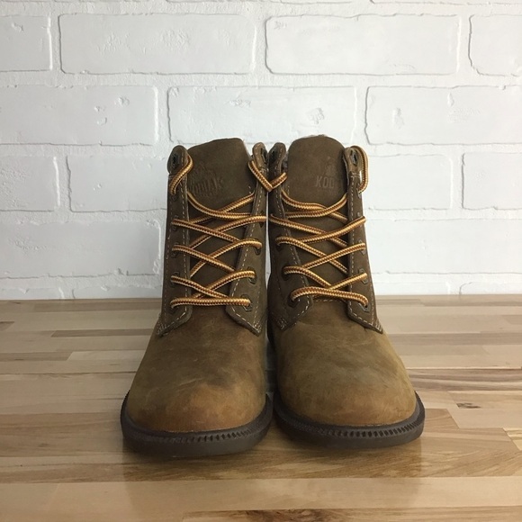 KODIAK leather lace up ankle boots brown size 5 - Picture 4 of 16